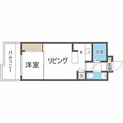 エステート・モア薬院ネスト 1LDKの間取図画像