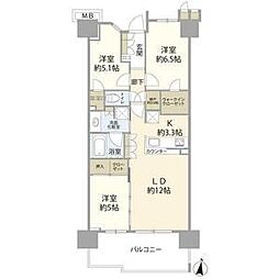 オハナ豊田多摩平の森 3LDKの間取図画像