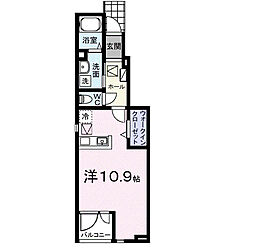 コンフォールB ワンルームの間取図画像