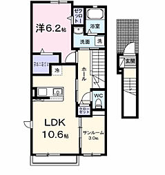 ブルー シー 八王寺 1LDKの間取図画像