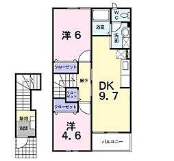 ソルパラーシオ 2DKの間取図画像