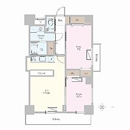 カスタリア榴ケ岡 2LDKの間取図画像