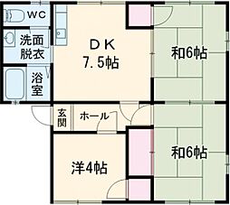 コーポ稲荷B 3DKの間取図画像