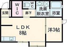 北九州市戸畑区千防3丁目アパート 1LDKの間取図画像