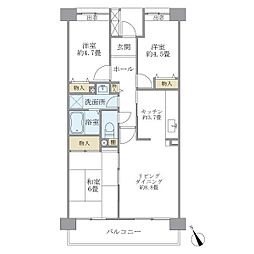 コーポレート鷺沼 3LDKの間取図画像