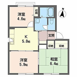 コンフォルタ藤沢町D 3Kの間取図画像