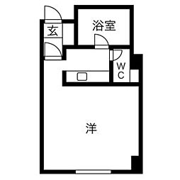 マイルーム38 ワンルームの間取図画像