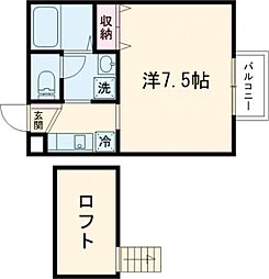 クレアメゾン 1Kの間取図画像
