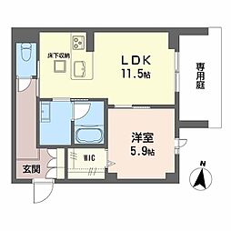 ノルディア野田 1LDKの間取図画像