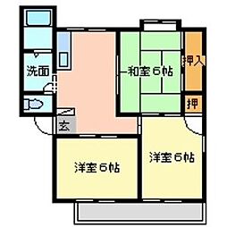 パークハイツ知崎2 3DKの間取図画像