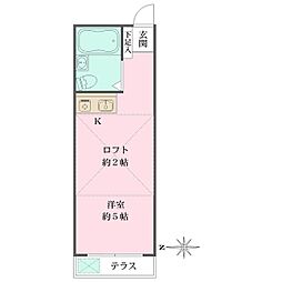 ハイツ武蔵野台 ワンルームの間取図画像