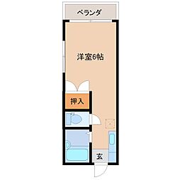 ハウスオブアリス ワンルームの間取図画像
