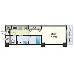 SevenSeas城見 1Kの間取図画像