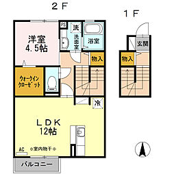 セジュールA 1LDKの間取図画像