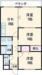 リゾナーレ麻里布 3DKの間取図画像