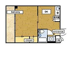 志陽ハイツK&I 1DKの間取図画像
