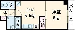 アーバン・ヨシダ2 1DKの間取図画像
