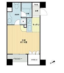 エンゼルピュア高輪 ワンルームの間取図画像