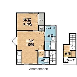 ソレイユ光陽2 1LDKの間取図画像