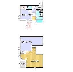 CB古賀イビザ 1LDKの間取図画像