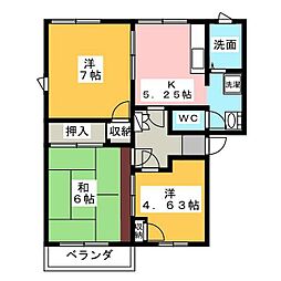 グランドールエストA 3Kの間取図画像
