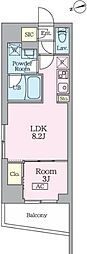 ガーデンザヴィス門前仲町 1LDKの間取図画像
