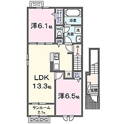 スケールII 2LDKの間取図画像