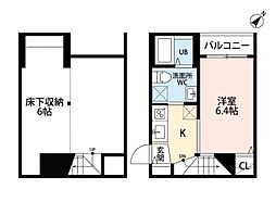 BIOS新水前寺 ワンルームの間取図画像