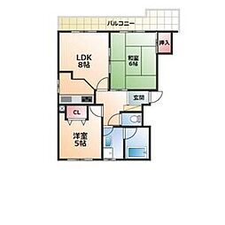 刈谷アルタイル 2DKの間取図画像