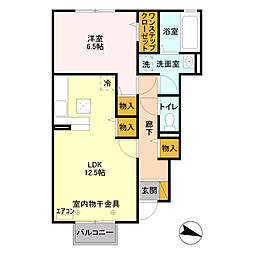 ラ・エスペランス5 1LDKの間取図画像