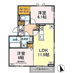 Shympathique(サンパティーク) 2LDKの間取図画像