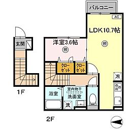 PREMILIFE中春日 1LDKの間取図画像