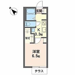 パストラーレ今伊勢 1Kの間取図画像