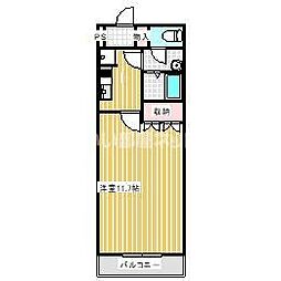 プレサスS2 1Kの間取図画像