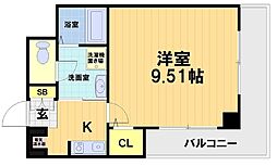 エリーフラッツ上桂 1Kの間取図画像