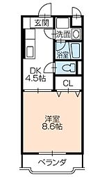 ピュアステージ 1Kの間取図画像