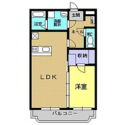 ルミエール白梅 1LDKの間取図画像