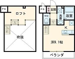 スキップスクエアサキオカ ワンルームの間取図画像