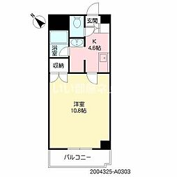 ルノアス博多 1Kの間取図画像