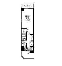 ヴァンクール湘南 1Kの間取図画像