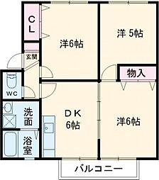 ガンダーラ光 3DKの間取図画像