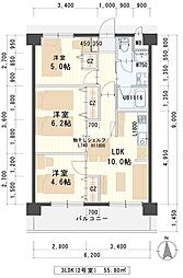 グレースK小田原 3LDKの間取図画像