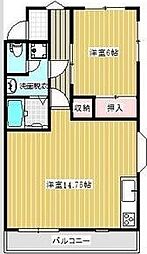 ガーデン美濃和B 1LDKの間取図画像