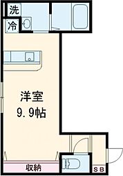 アマン幸町 1Kの間取図画像