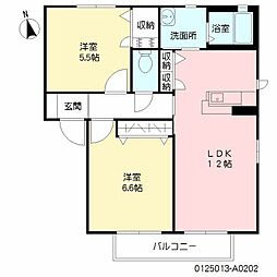 シャーメゾン蔵ノ上 2LDKの間取図画像