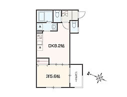 大和市上草柳3丁目アパート 1DKの間取図画像