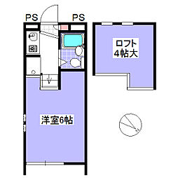 ジュネパレス門井1 ワンルームの間取図画像