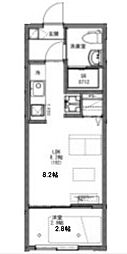 清瀬市元町2丁目アパート 1LDKの間取図画像