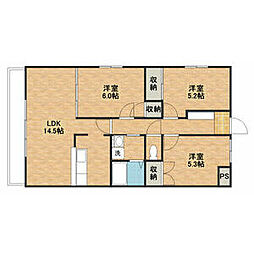 ラペシュリー 3LDKの間取図画像