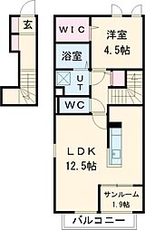 リヒトヴィラ 1SLDKの間取図画像